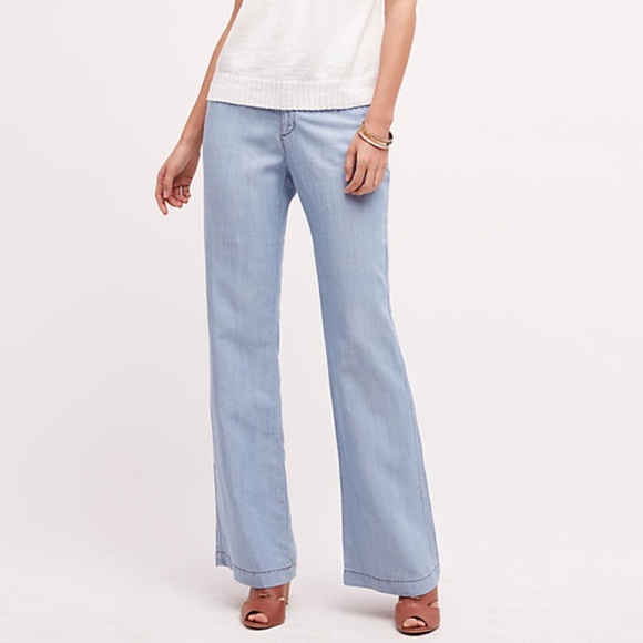 Anthropologie Pants - NEW Anthropologie Pilcro Chambray Trousers Size 29